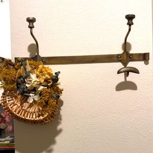 Magnolia Double Wall Hooks Duke Short Antique Brass Metal Two Hooks Farm…